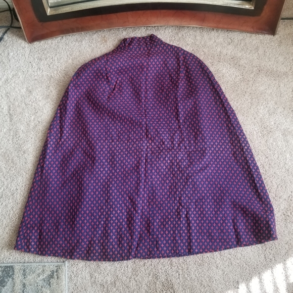 Vintage Women Jacket 3 Button Cape Mod Navy & Red Fully Lined - Picture 3 of 8